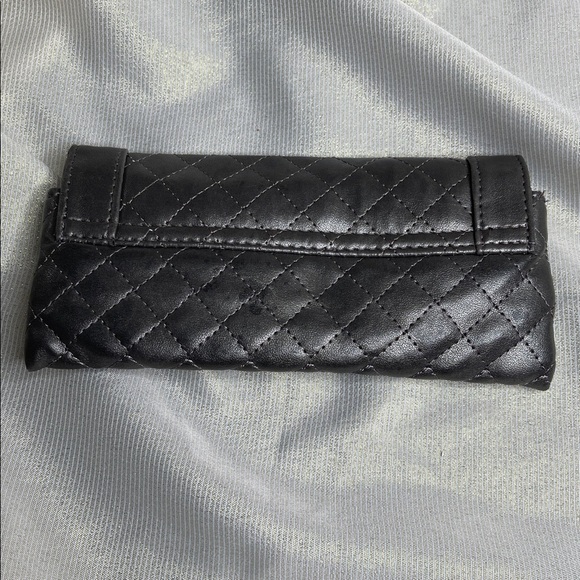5/$25 KMS California Quilted Make Up Brush Clutch Metallic Pewter Travel Snap - Picture 3 of 7